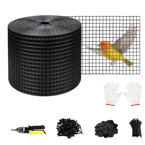 Síť proti ptákům Pvc Solární panel 02 M X 30 M Nůžky Rukavice