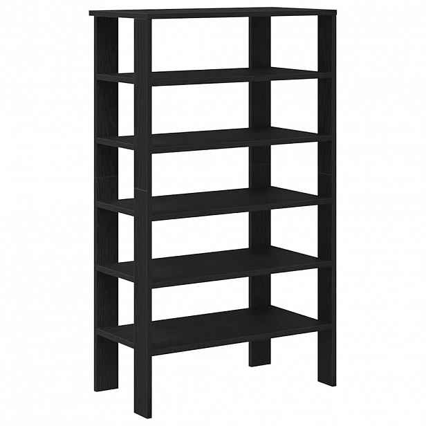 vidaXL Botník černý 61x32x105 cm kompozitní dřevo