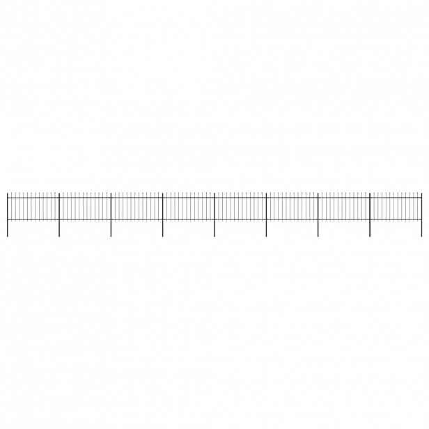 vidaXL Zahradní plot s kopím nahoře ocelový 1339 x 100 cm černý