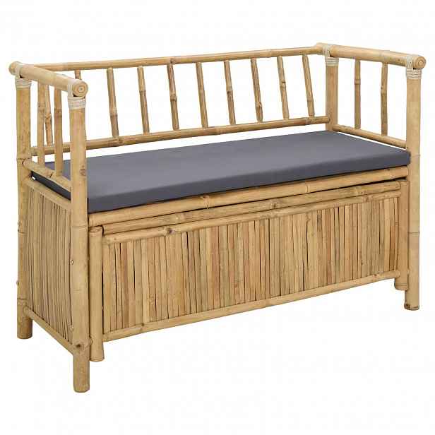 vidaXL Zahradní úložná lavice 110 x 47 x 80 cm Bambus Přírodní