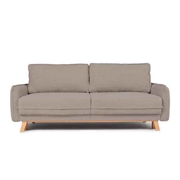 Taupe manšestrová rozkládací/s úložným prostorem pohovka 218 cm Tori – Bonami Selection