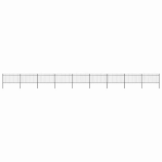 vidaXL Zahradní plot s kopím nahoře ocelový 1506 x 100 cm černý
