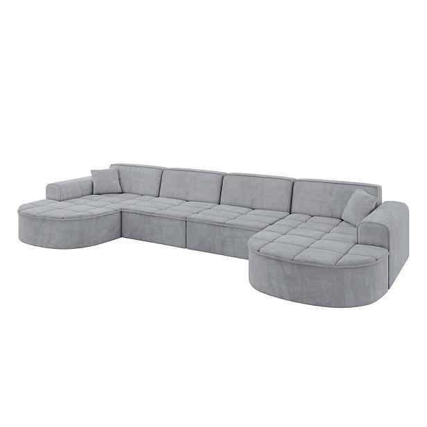 ALTDECOR SEDACÍ SOUPRAVA ve tvaru U TARO-U2 388x171x79,5 Šedá Velur