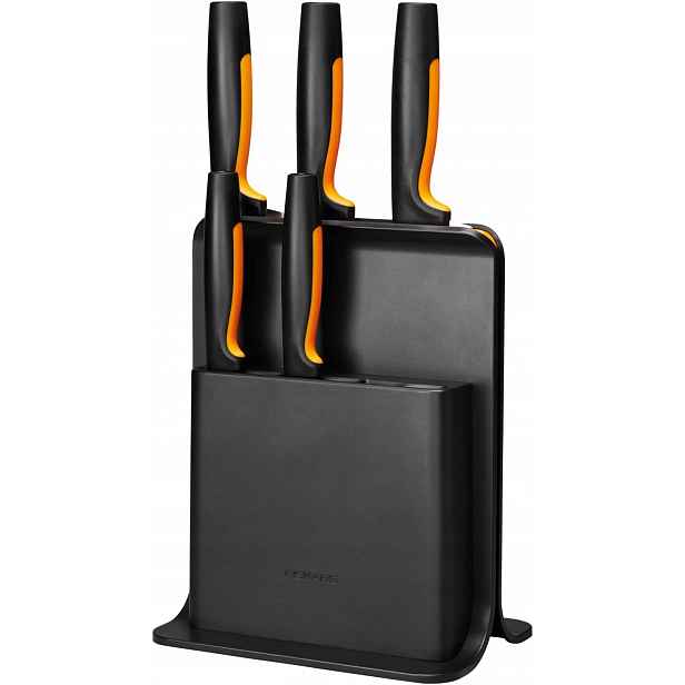 Fiskars Blok 5 Nožů Sada Na Zeleniny Ideální Do Kuchyně Černá