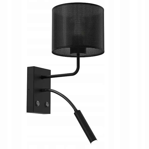 Luminex Nástěnné svítidlo Loft shade Černé Kovové 2V1 s Abažurem