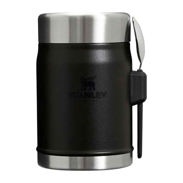 Matně černá termoska na jídlo z nerezové oceli 400 ml Legendary Food Jar + Spork Black 2.0 – Stanley