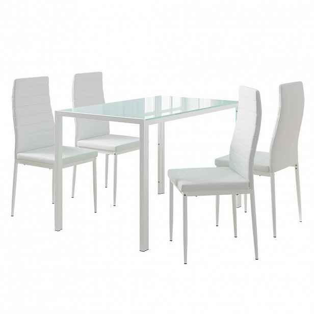Vicco JÍDELNÍ SET Grand Bílá 120 x 75 cm se 4 židlemi