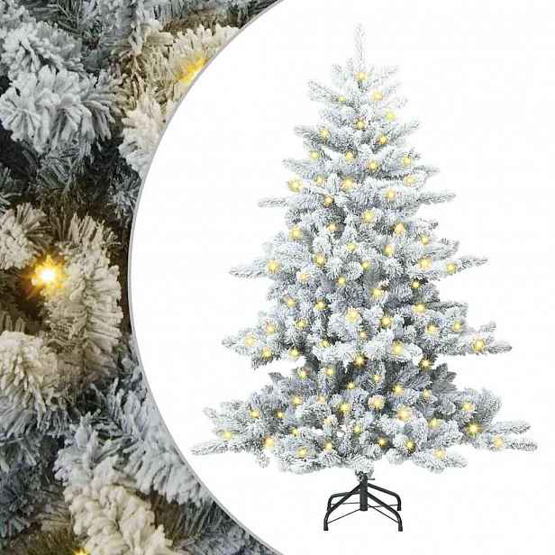 vidaXL Umělý Skládací Vánoční Strom s stojanem Bílá 150 cm PVC a ocel