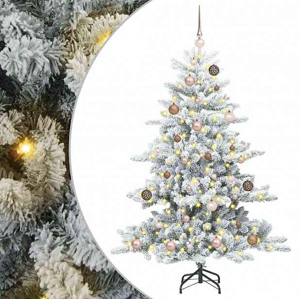 vidaXL Umělý Skládací Vánoční Strom s stojanem Bílá 150 cm PVC a ocel