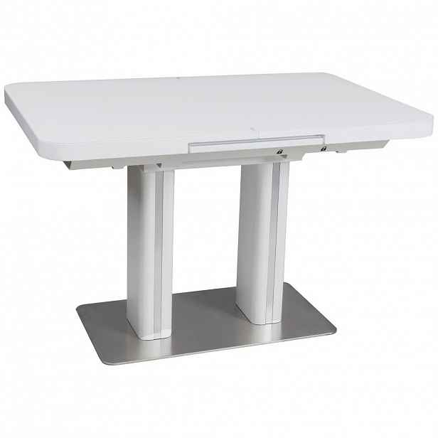 Hom`in JÍDELNÍ STŮL, bílá, barvy nerez oceli, 120-160/80/76 cm