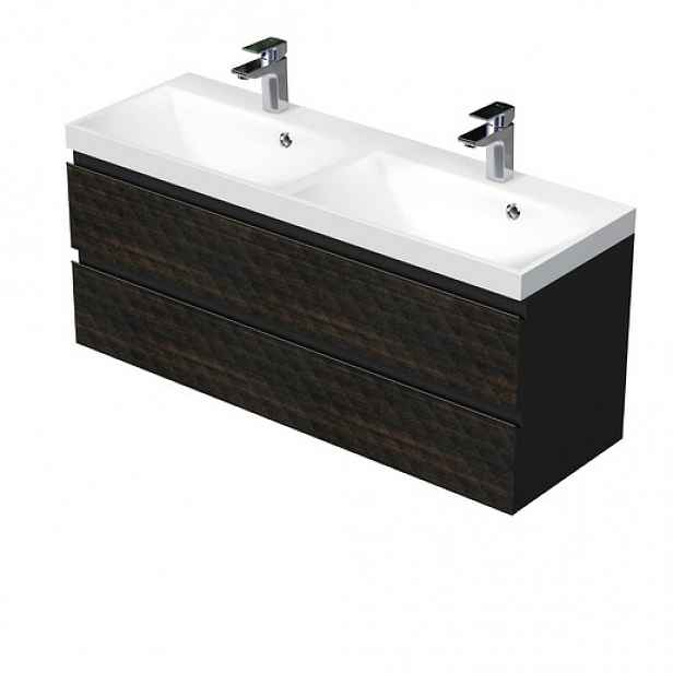 Koupelnová skříňka s umyvadlem SAT Cube Way 120x47,5x40 cm hnědá mat CUBE3D1202ZH