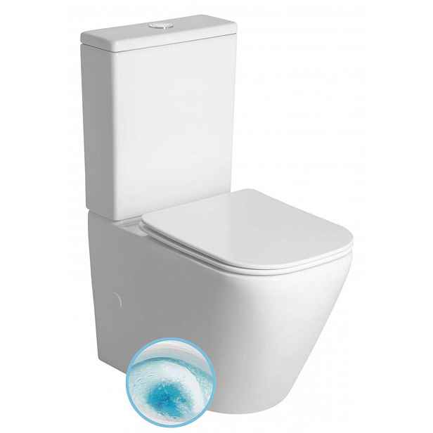 Sapho - WC kombi Imala, Vortex Rimless, vario odpad, bílá PC107V