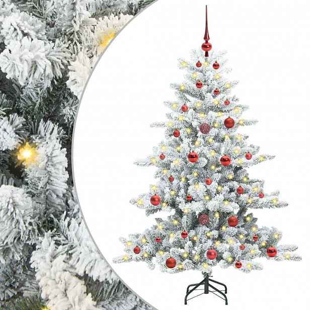 vidaXL Umělý Skládací Vánoční Strom s stojanem Bílá 150 cm PVC a ocel