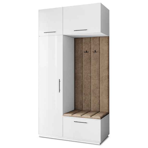 MASSENO MODERNÍ PŘEDSÍŇOVÁ SESTAVA REMA, 120/240/60 cm, bílá