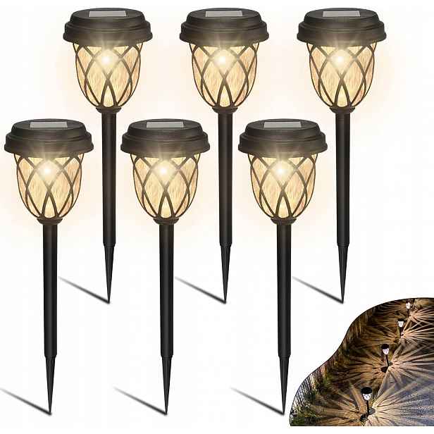 Sada 6 Venkovních Led Solárních Lamp Do Zahrady