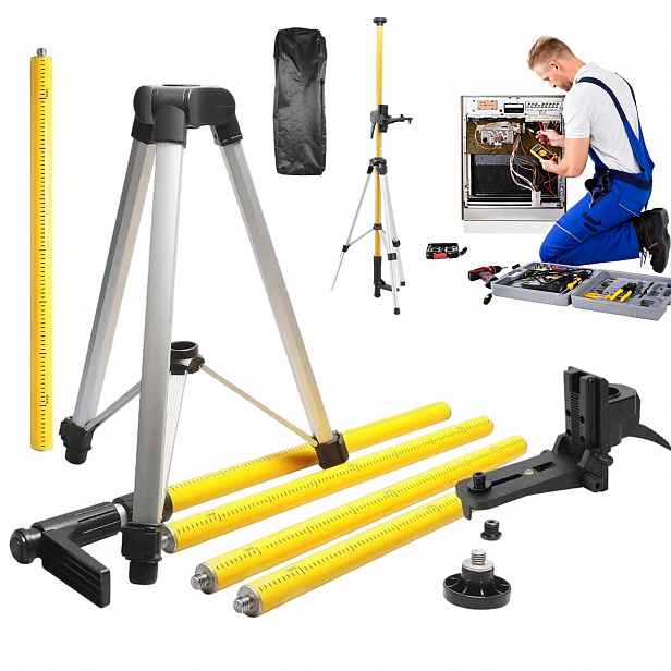 Teleskopická Tyč Pro Laser, Stativ, Vestavěná Vodováha, Závit 1/4 5/8 Palce