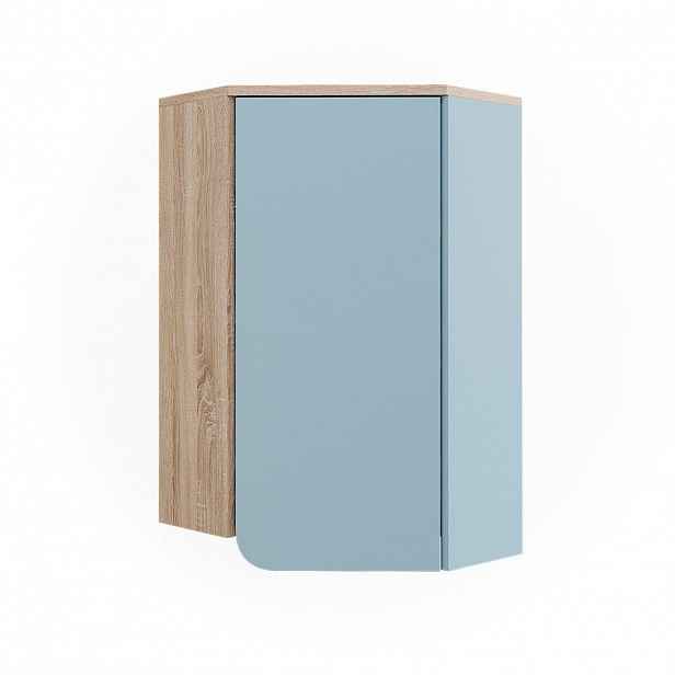 Vicco KOUPELNOVÁ SKŘÍŇKA Karen Sonoma/modrá 42.4 x 75 cm s dveřmi a otevřenými přihrádkami