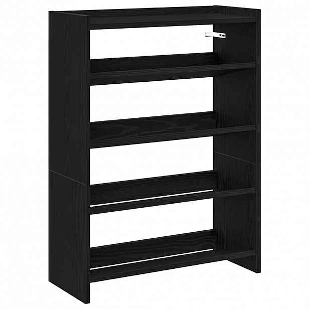 vidaXL Botník černý 60x25x81 cm kompozitní dřevo