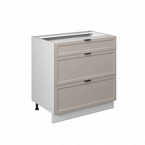 Vicco SPODNÍ SKŘÍŇKA KUCHYŇSKÉ LINKY Fame-Line GreyBeige 80 cm se 3 zásuvkami, bez pracovní desky