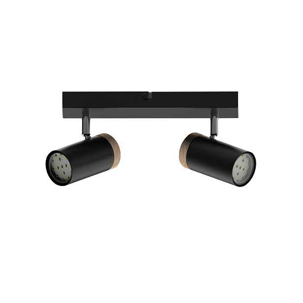 Candellux Lagos stropní svítidlo černá-dřevěná 2xGU10 regul.