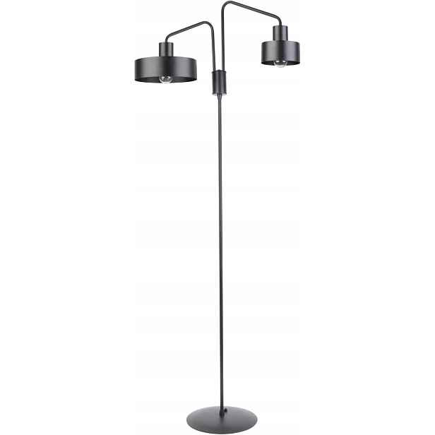 Dekorativní podlahová lampa, moderní, dvojitá, černá, do obývacího pokoje Sigma