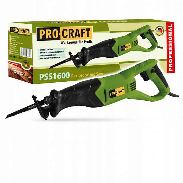 Pila ocaska Procraft PSS1600 800W 2800 zdvihů/min řezání dřeva a kovu