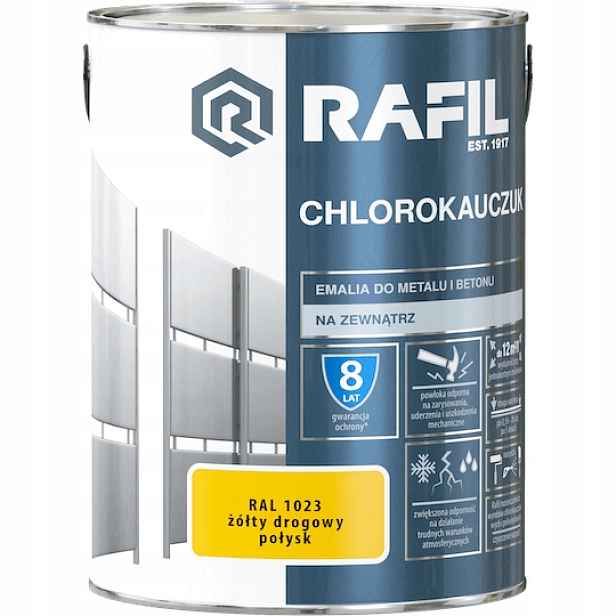 Rafil Chlorkaučukový Smalt 5 L Žlutý Silniční Lesk Ral 1023