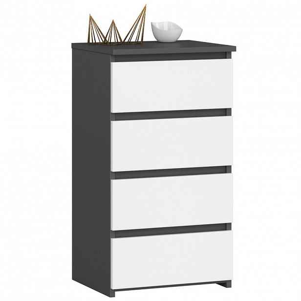RAUMHIRSCH FURNITURE KOMODA grafitově šedá, bílá 74/40/35