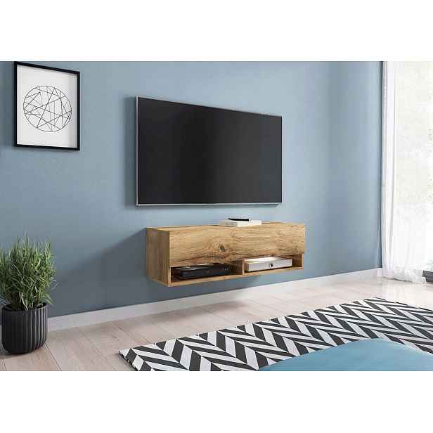 Televizní stolek s LED RGB osvětlením 100 cm WILLA A - dub wotan