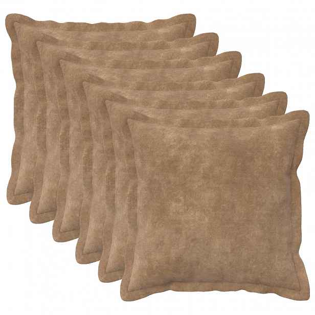 vidaXL Povlak na polštář 6 pcs HOUTEN Taupe 45 x 45 cm
