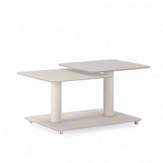 Calicosy OTOČNÝ konferenční stolek s čtvercovými skleněnými deskami, délka 114 cm - KAYA