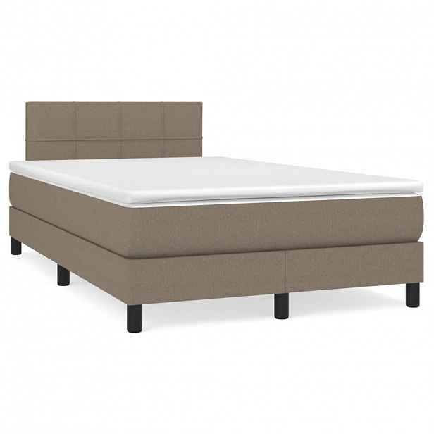 vidaXL Box spring postel s matrací taupe 120x200 cm textil