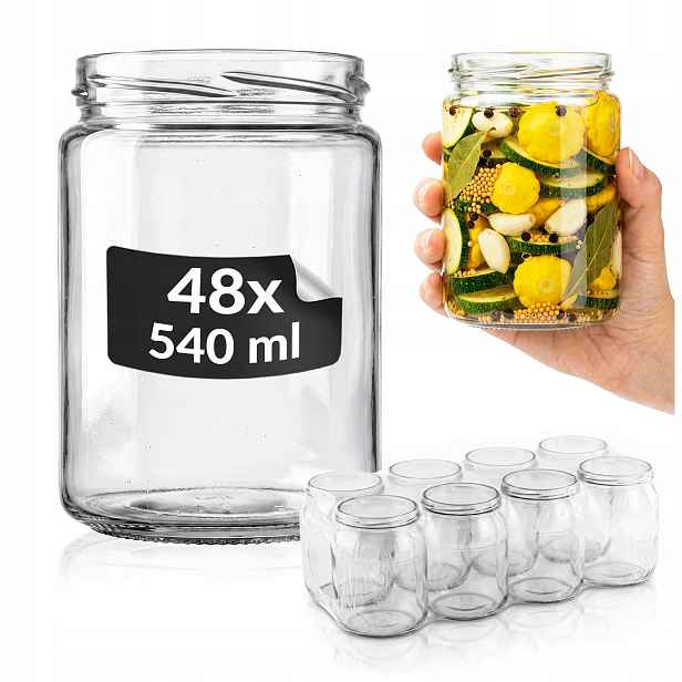 48 x Sklenice na zavařeniny 540 ml sklenice na saláty červená řepa okurky 540 ml