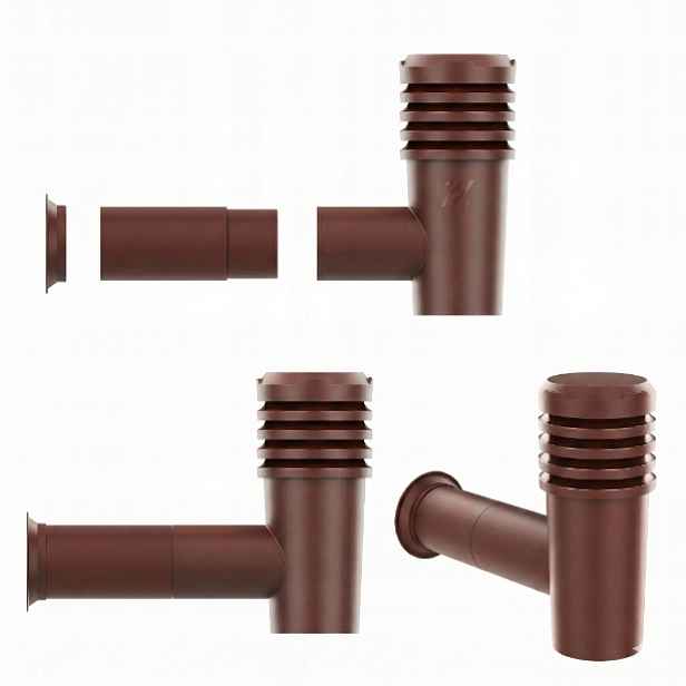 Boční krb Sidevent trubka 20 cm hnědý RAL8017