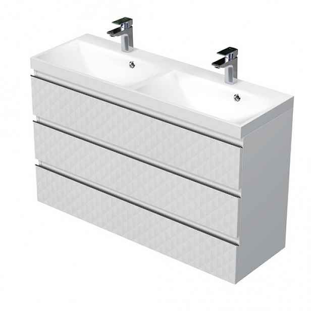 Koupelnová skříňka s umyvadlem SAT Cube Way 120x71x40 cm bílá mat CUBE3D1203ZB