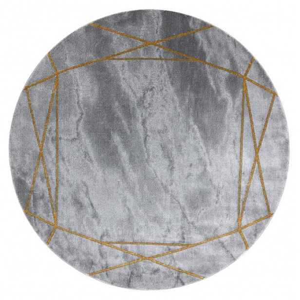 Kusový koberec Emerald 1022 grey and gold kruh, 160x160 (průměr) kruh, šedá, chodba / předsíň, Dywany Łuszczów
