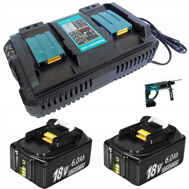 Akumulátor Li-ion 18V 6,0AH X2 Pro BL1860B BL1850 Rychlonabíječka DC18RD