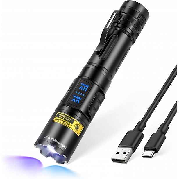 Dual Uv Svítilna 365NM 395NM Černé Světlo Usb