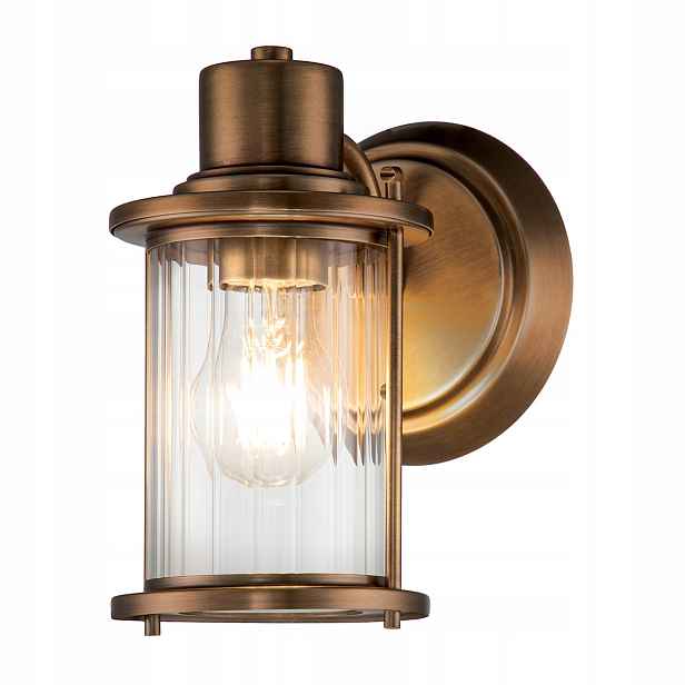 Koupelnové nástěnné svítidlo Riggs, skleněné stínítko, 1xE27 40W, IP44 Quoizel