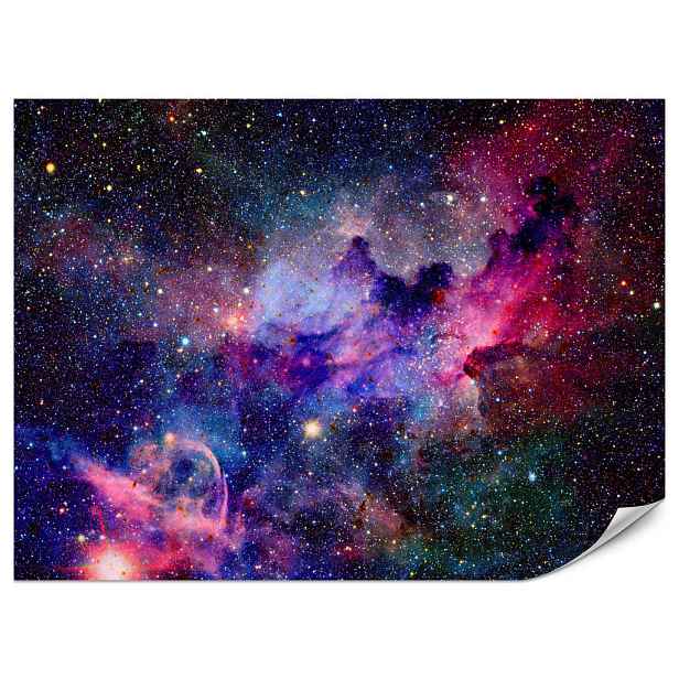 Muralo FOTOTAPETA do Studentského Pokoje Barevná Hvězdná Mlhovina Kosmos Galaxie 300x210