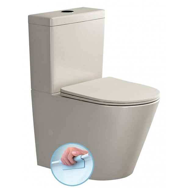 Sapho Paco - WC kombi, Rimless, vario odpad, ivory PC1012WRBE