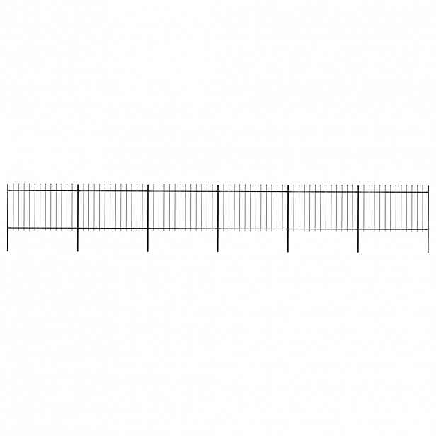 vidaXL Zahradní plot s kopím nahoře ocelový 1005 x 120 cm černý