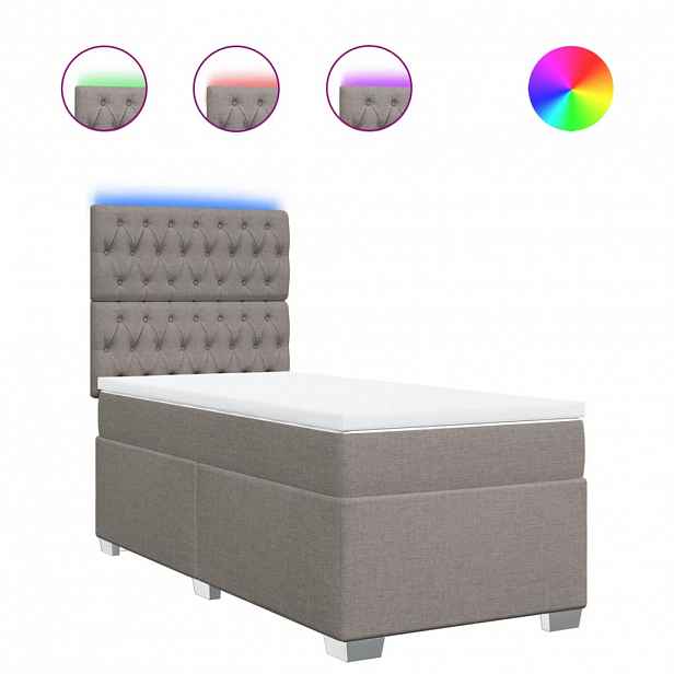 vidaXL Box spring postel s matrací taupe 90x190 cm textil