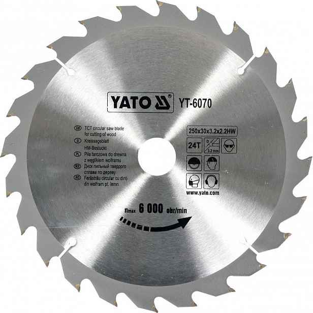 Pilový kotouč pro pilu 250x24x30 YT-6070 Yato