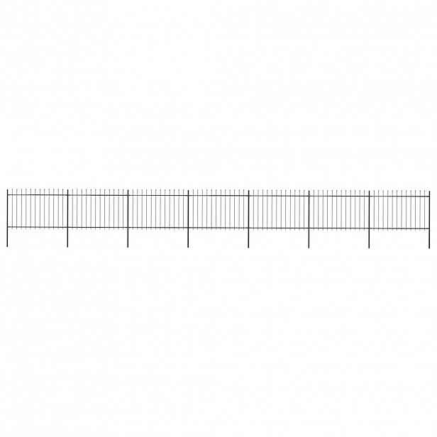 vidaXL Zahradní plot s kopím nahoře ocelový 1172 x 120 cm černý