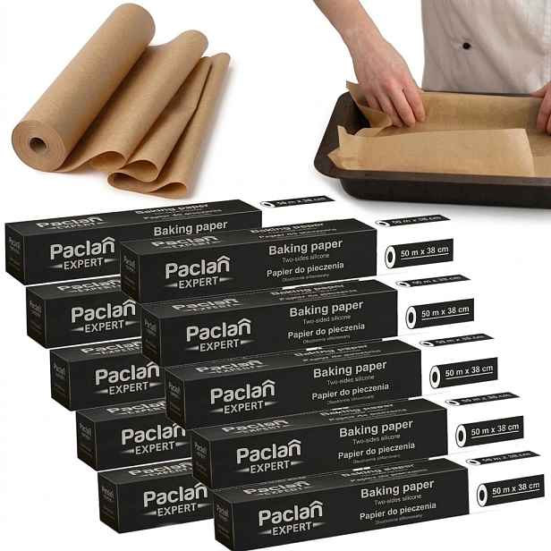 Papír na pečení Catering Silikonizovaný Hnědý 50 m x 38 Cm 10 ks Paclan