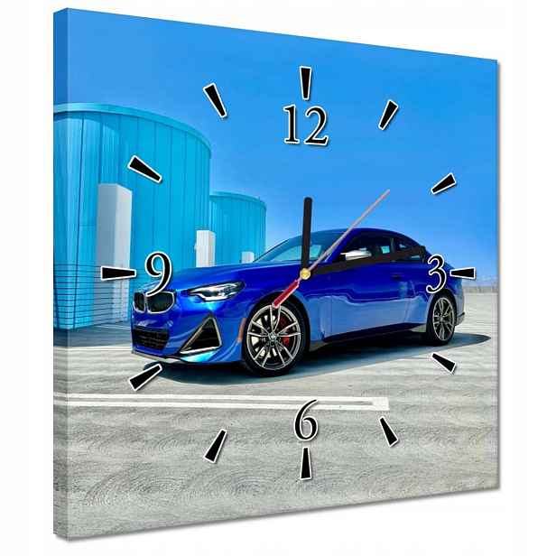 Hodiny 30x30 Modré Bmw Auto