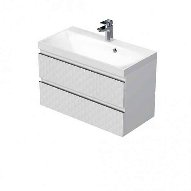 Koupelnová skříňka s umyvadlem SAT Cube Way 80x47,5x40 cm bílá mat CUBE3D802ZB
