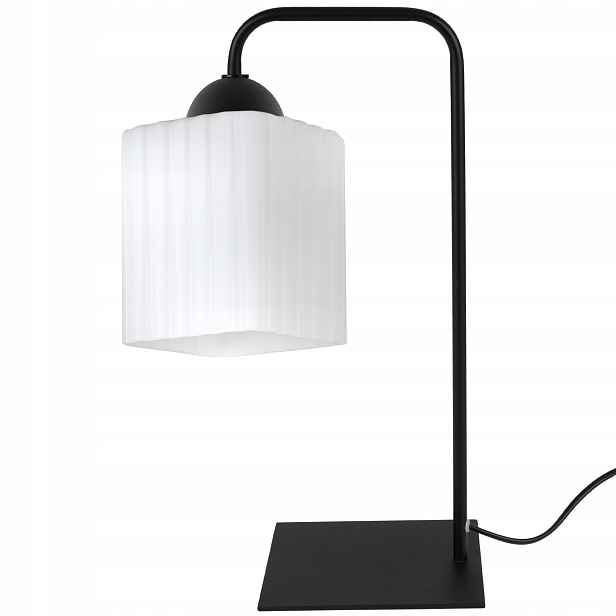 Noční Lampa Stolní Lampa Černá Bílá Skleněná Loftová Rýhovaná Do Ložnice