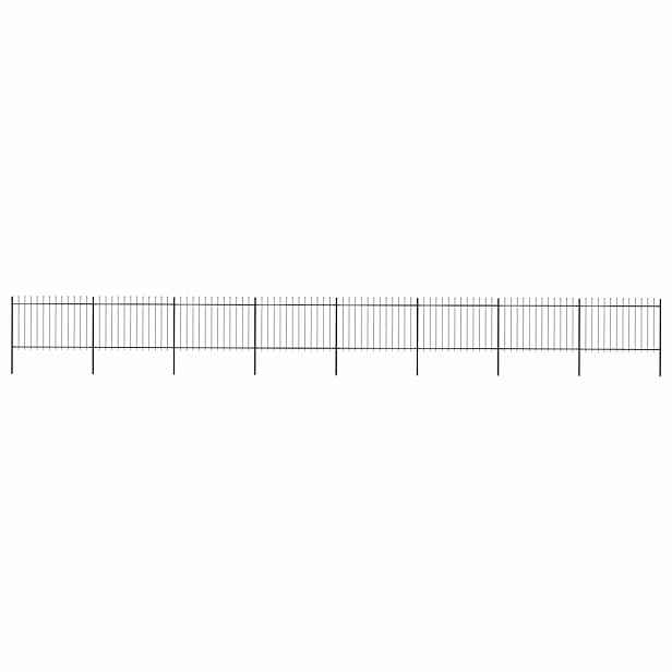 vidaXL Zahradní plot s kopím nahoře ocelový 1339 x 120 cm černý